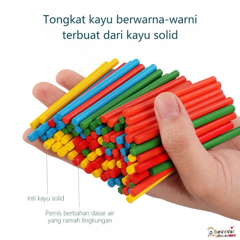 BEVAVAR Intelligence Stick Berhitung Mainan Edukasi Berhitung Anak /Counting Stick