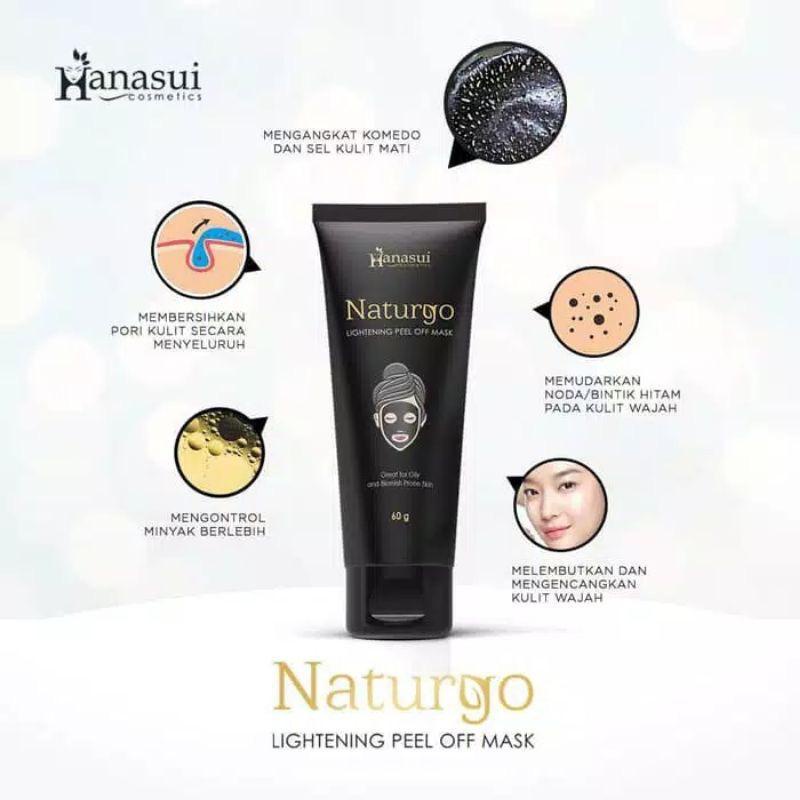 HANASUI NATURGO LIGHTENING PEEL OFF MASK KEMASAN TUBE 60GR