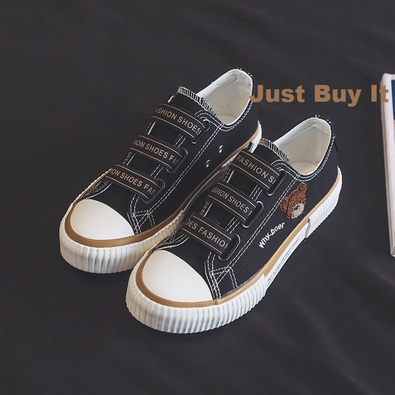 JBI-0260 Sepatu Canvas Wanita Bear Fashion Tali Karet Import Quality Premium Shoes Sneaker Casual Kanvas Impor Original