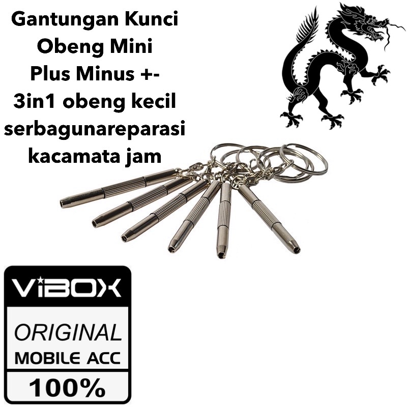 Gantungan Kunci vibox Obeng Plus Minus Mini 3in1 obeng kecil serbaguna obeng reparasi kacamata jam universal SMOLL