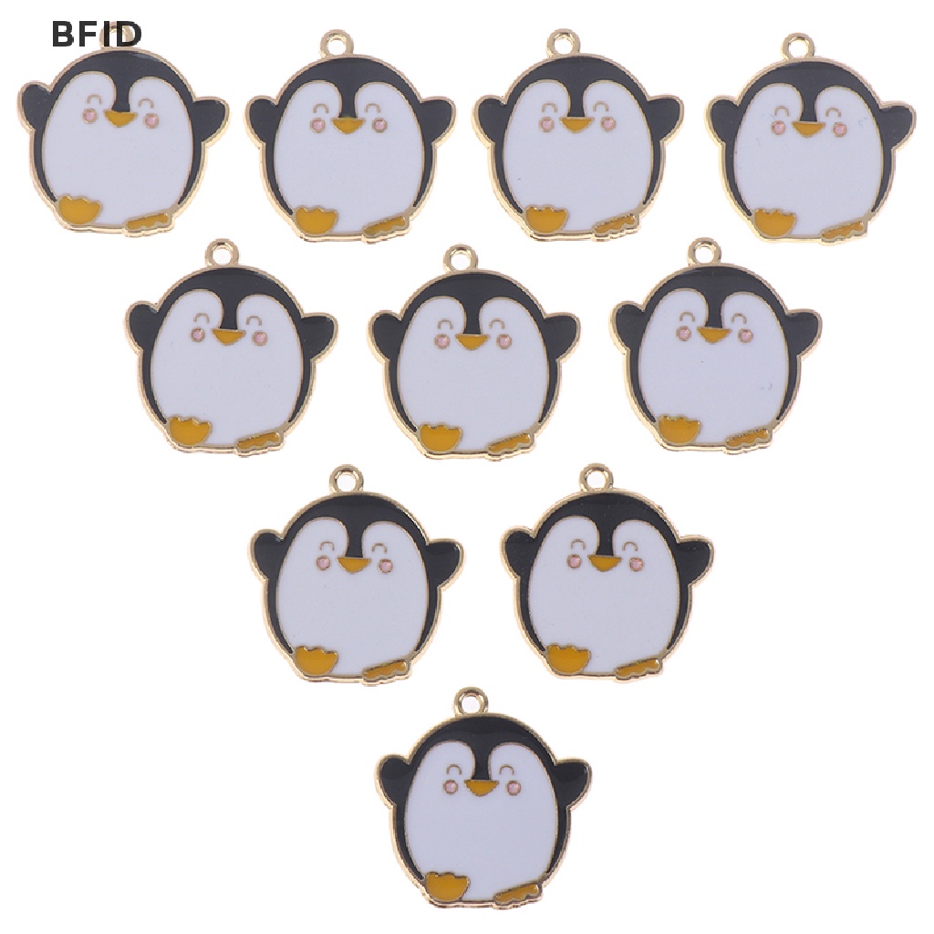 [BFID] 10pcs/set charm enamel ch Pinguin Kartun Untuk Membuat Perhiasan Liontin [ID]