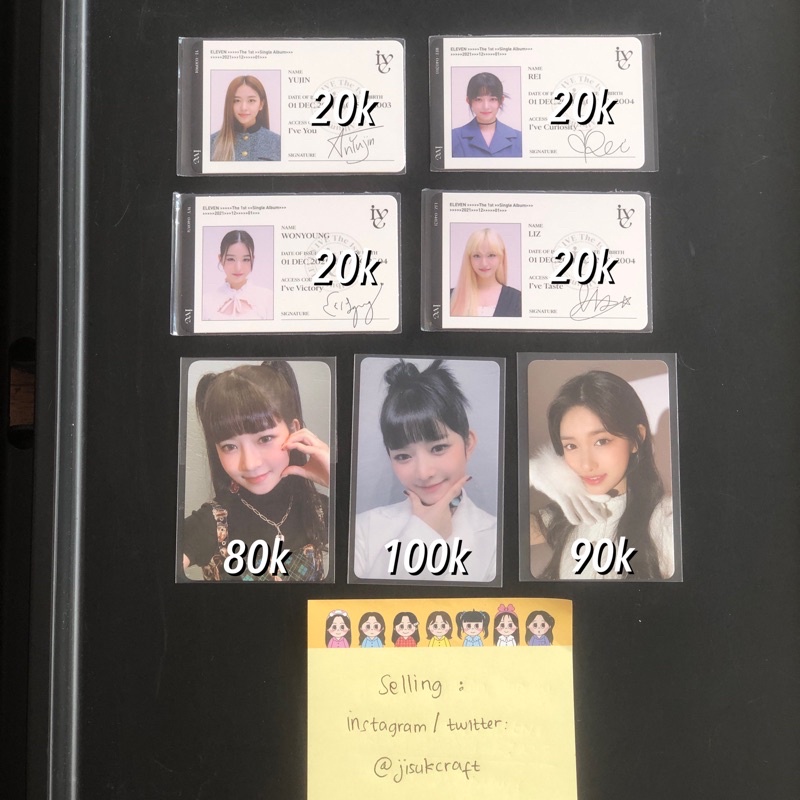 [BACA DESKRIPSI] Photocard ID Card IVE Eleven Yujin Rei Wonyoung Liz Leeseolevw