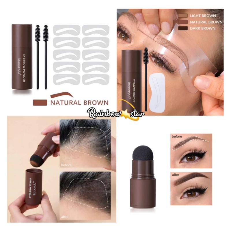 Original Ibcccndc Eyebrow Powder Eyebrow Stamp Alis Cetakan Alis Instan Stempel Alis Waterproof