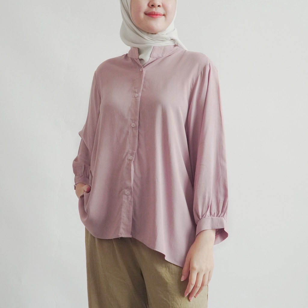Blouse GHEA SHIRT RAYON I1H5 Simple Bagus Modis Atasan Cewek Viral 2023 Best Seller Termurah Lebaran