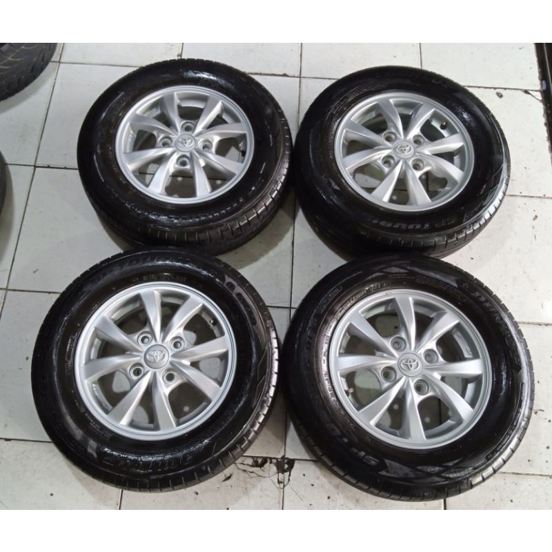 Pelek OEM Copotan Mobil Toyota Avanza Ring 14 Pcd 4x114,3 + Ban Dunlop 185 70 r14 Buat Livina Xenia Evalia Carry