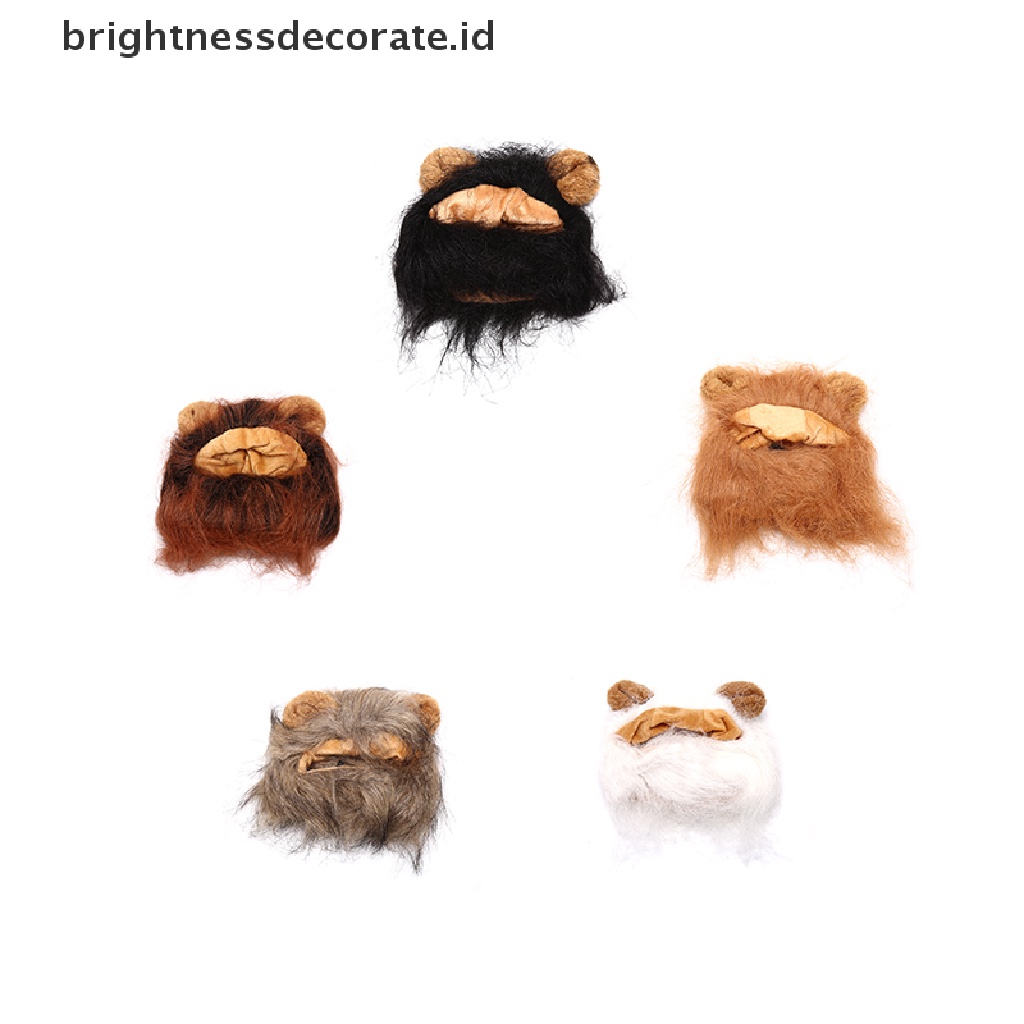 [Birth] Topi Wig Kostum Hewan Peliharaan Lucu Kreatif Lion Mane Untuk Anjing Kucing Lucu Dress Up Chrismas [ID]