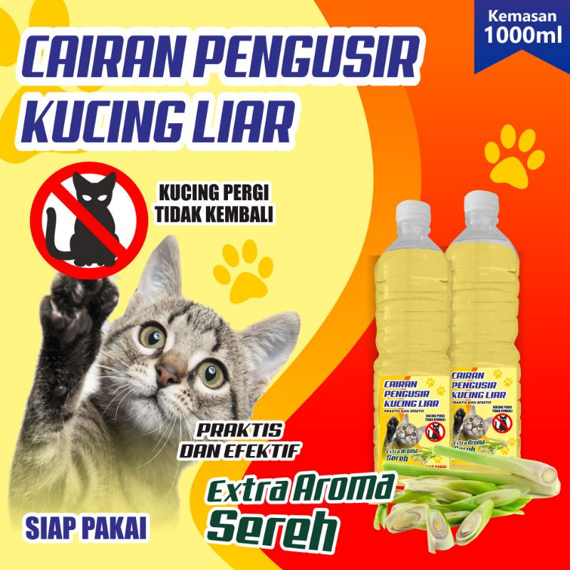 Cairan Pengusir Kucing Liar EXTRA AROMA SEREH kemasan botol PET 1 liter