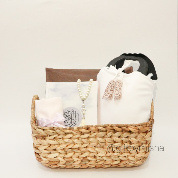 Set Mahar/Seserahan Seperangkat Alat Sholat Premium Nuansa Putih