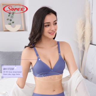 [ PILIH WARNA ] Sorex Bra Tanpa Kawat Super Soft Busa Sedang Setara Cup B BH Harian Simple Polos 17238 / Sorex Bra Tanpa Kawat Super Soft Cup Besar Kait 3 Busa Sedang Basic Harian Nyaman BH 17239