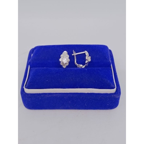 anting jepit bunga mp 1 / anting jepit perak asli silver 925 lapis emas/ anting fashion wanita terbaru