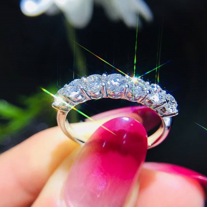 Mempesona Cubic Zirconia Rings Tunangan Jari Aksesoris Untuk Wanita Kualitas Tinggi Warna Perak Band Baru Fashion Perhiasan