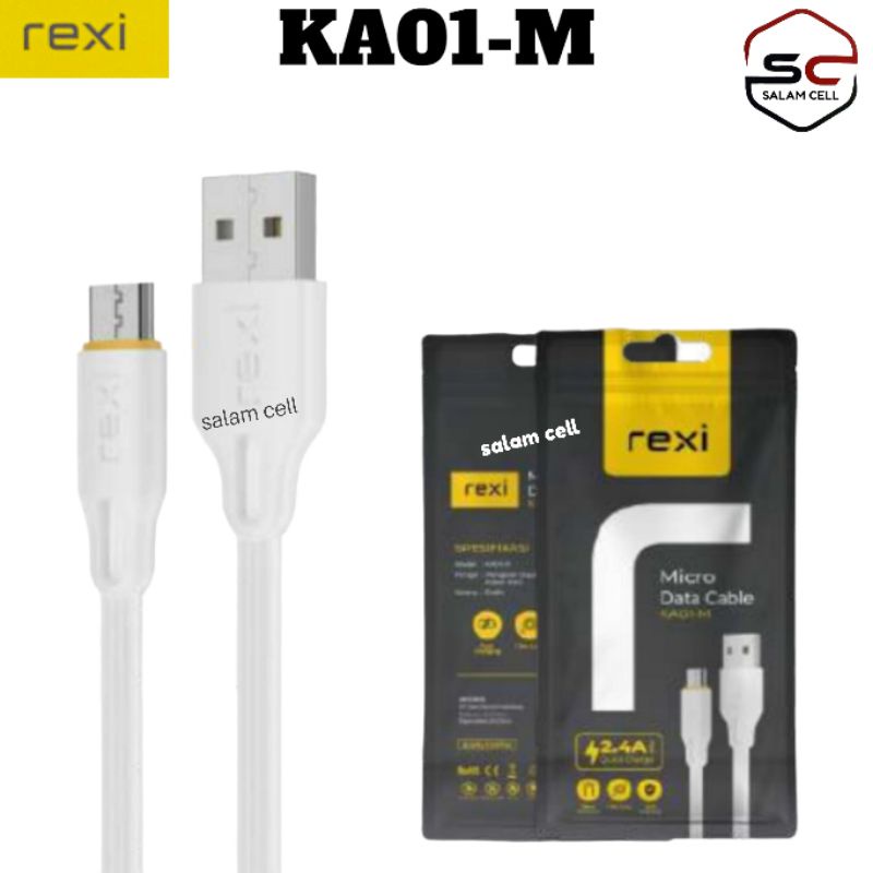 Kabel Data Micro Usb Rexi KAO1M Quick Charging 2.4A Original Garansi Resmi