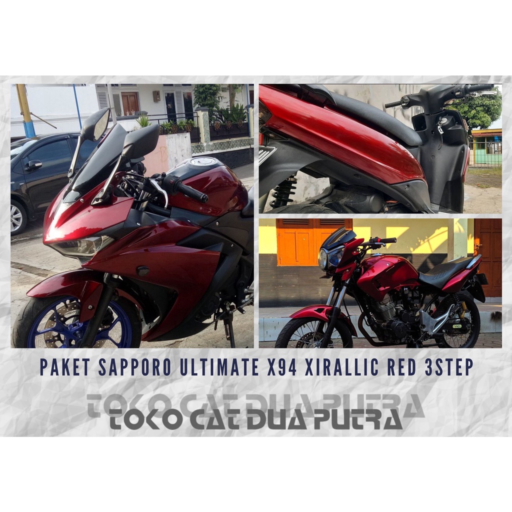 Paket Cat Sapporo Ultimate X94 Xirallic Red 3 Step