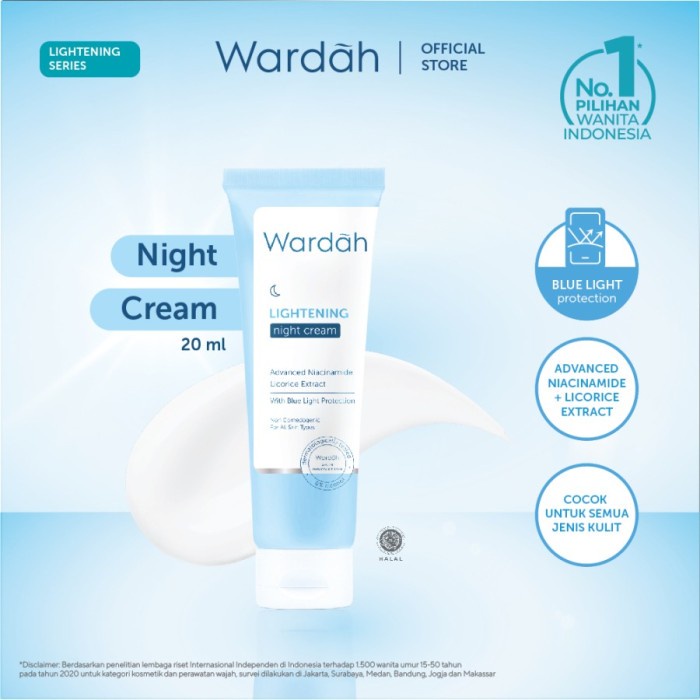 MFI - WARDAH LIGHTENING NIGHT CREAM ADVANCED NIACINAMIDE 20 ML