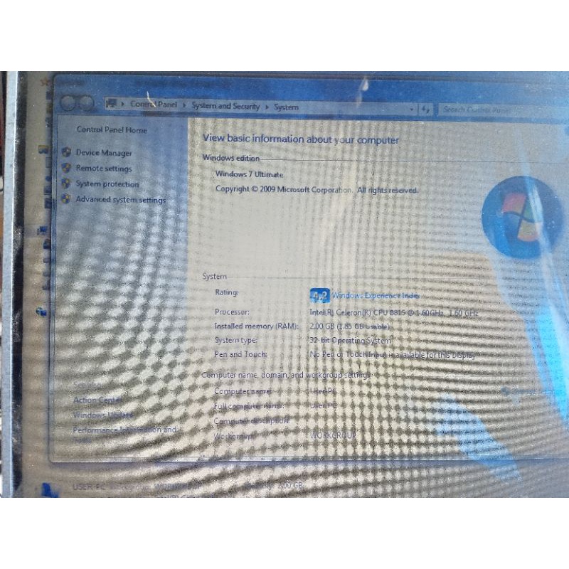 Mobo Acer 4349 bonus casing lcd HDD 320 GB ram 2 GB tanpa keybord batre rusak