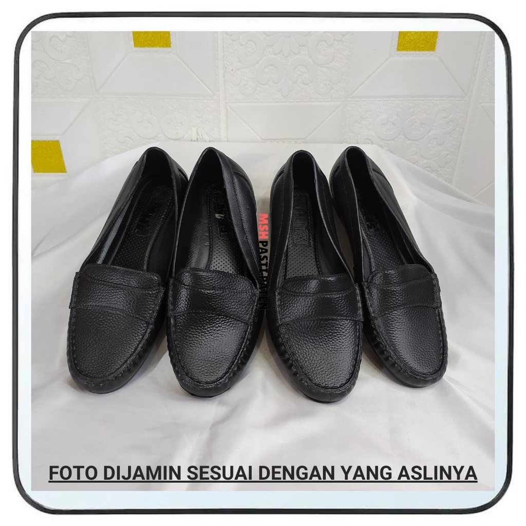 Nexas Sepatu Pantofel Wanita Import Sepatu Hitam Kerja Anti Slip