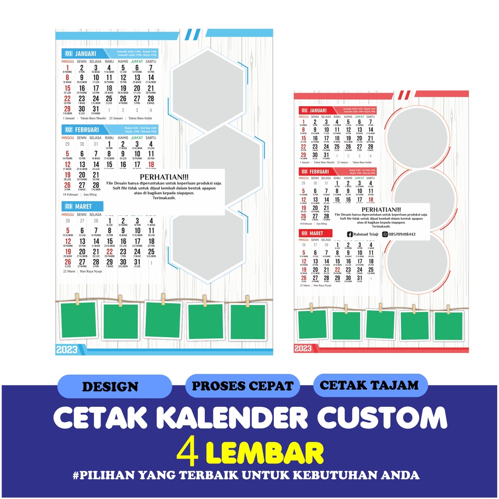 

Cetak Kalender 4 Lembar Custom/Kalender 2023