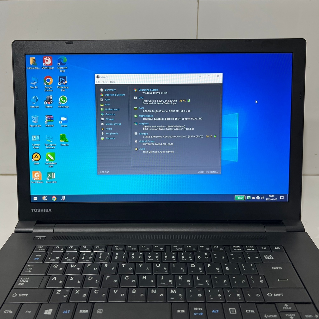 Laptop Toshiba B65 Core I5 gen5 4GB 128GB SSD
