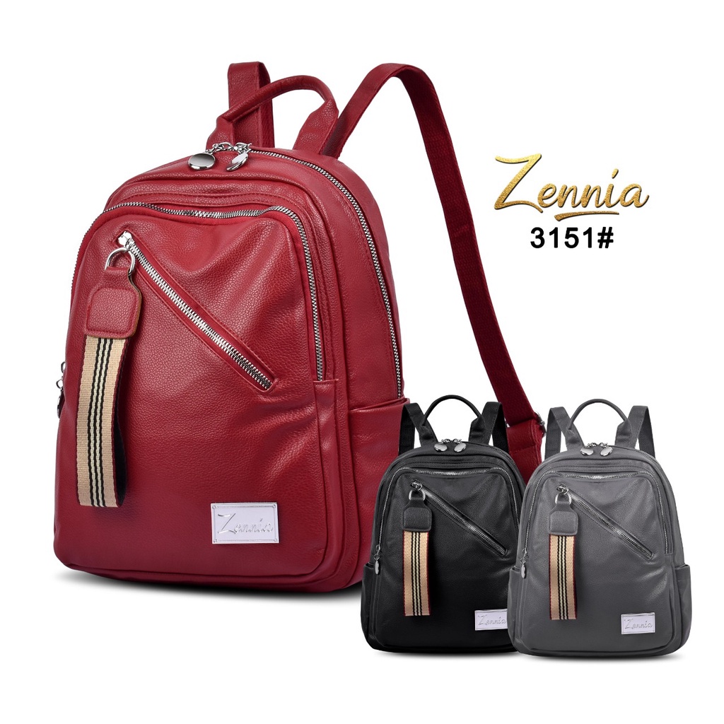 Tas Ransel Fashion Wanita Zennia 3151 Tas Wanita Punggung Kulit Backpack Kantor Kerja Kuliah Travell Outdoor