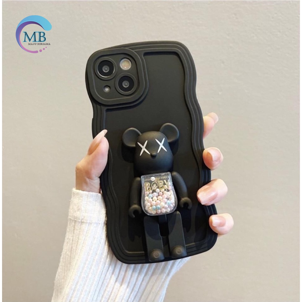 BK SOFTCASE SILIKON WAVE WAVY GELOMBANG WARNA STAND 3D KARAKTER FOR REALME C1 C2 3 5 5I 5S 8 PRO 8I MB4171