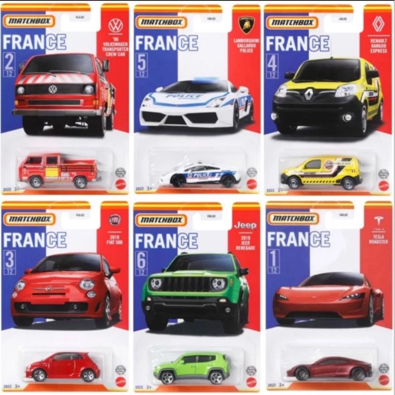 Matchbox France Series Set 6 Pec Original Mattel