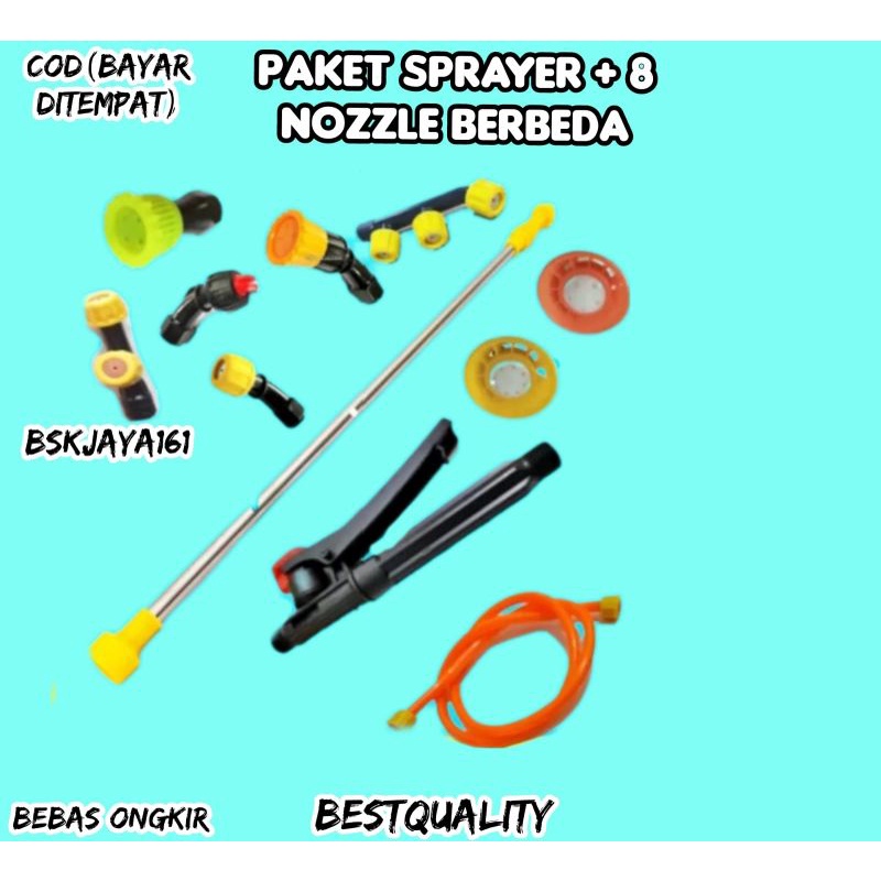 Sprayer Elektrik Nozzle Paket Sprayer Elektrik dengan 8 Nozzle dan Selang untuk Semprotan Air + 8 No