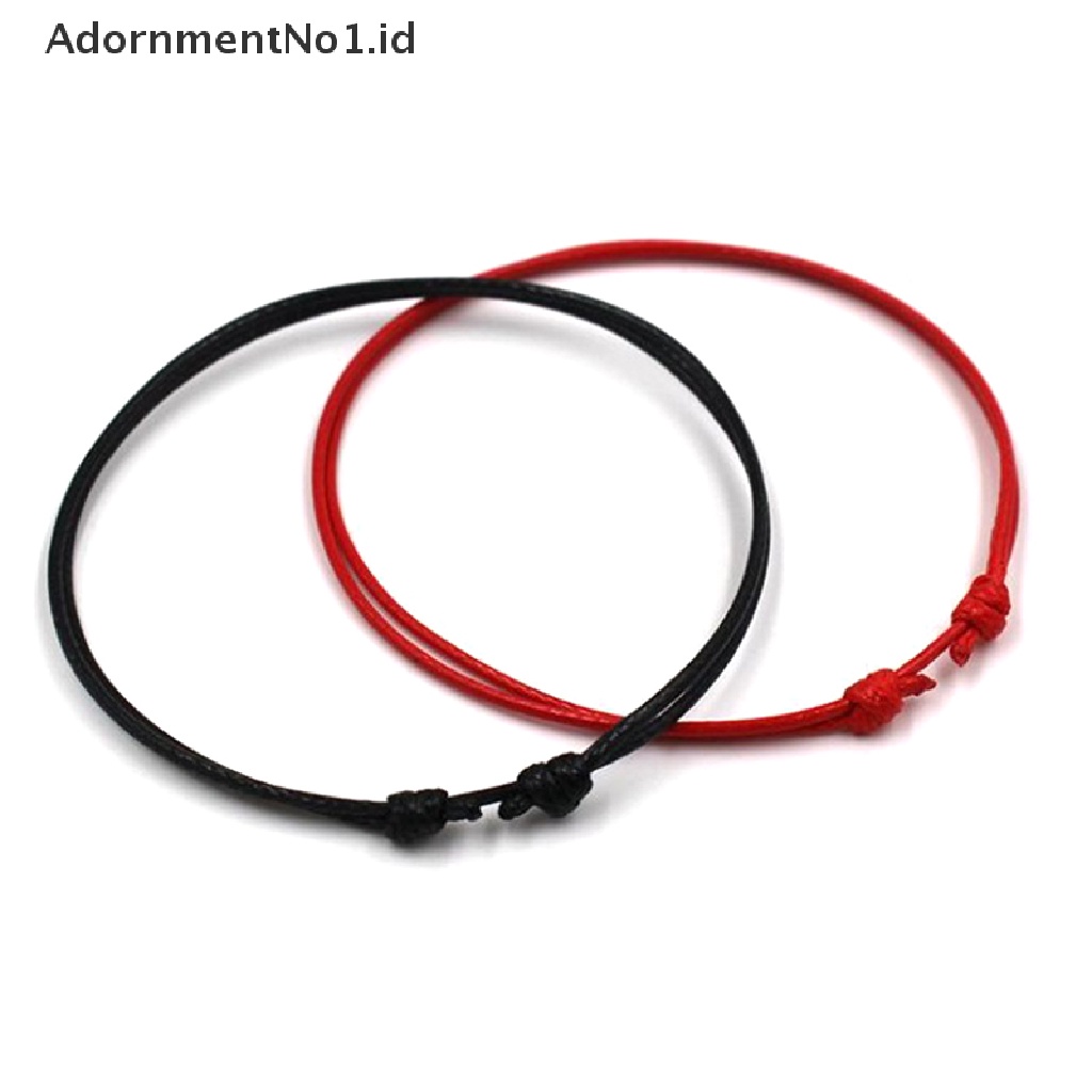 [AdornmentNo1] Gelang Kaki Tali Warna Hitam Putih Merah Adjustable Klasik Pria Wanita Musim Panas Barefoot [ID]