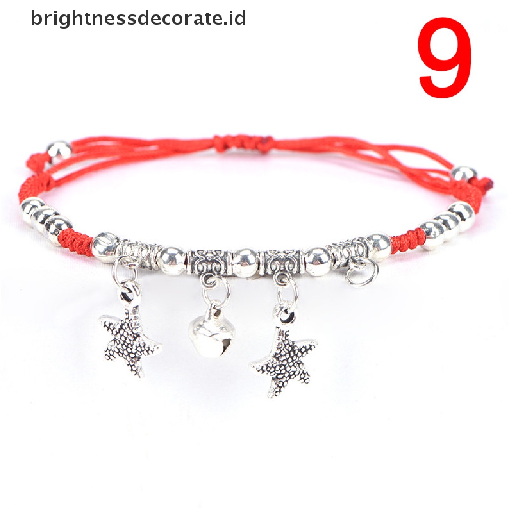 [Birth] Fashion Wanita Beruntung Buatan Tangan Tali Anyaman Paduan Adjustable Gelang Bangle [ID]