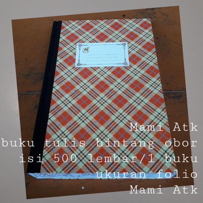 

Buku Tulis Besar Bintang Obor Ukuran Folio Isi 500 Lembar