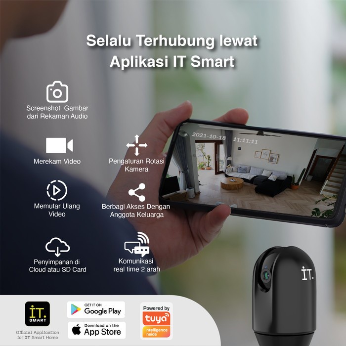 IT Smart CCTV Wifi Camera 1080p Full HD Night Vision IP Cam PTZ Home NOT Bardi Ezviz 2 Way Audio CMOS 2 Megapixel Kamera Keamanan Pengamanan Rumah Kantor Gudang