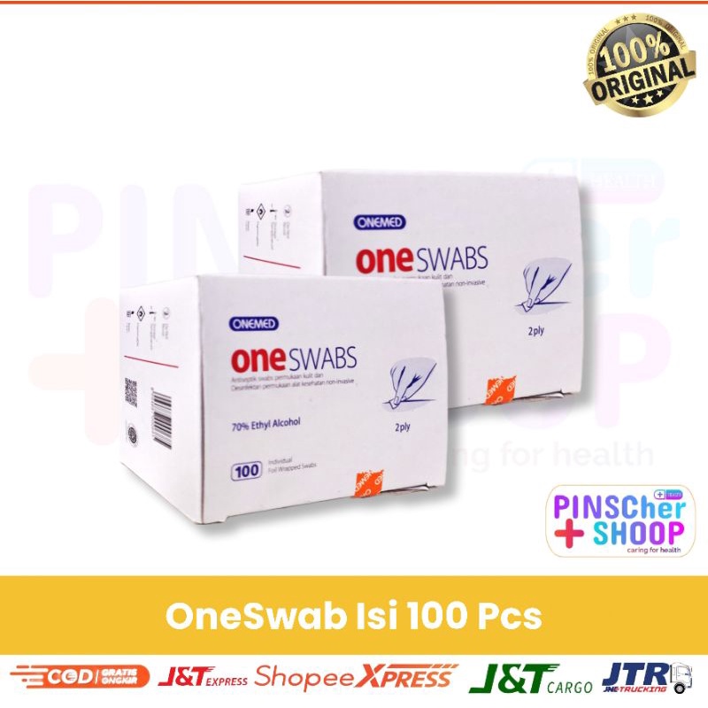 OneSwab Alkohol Swab Isi 100 Antiseptik Kasa Alcohol Pre Pads