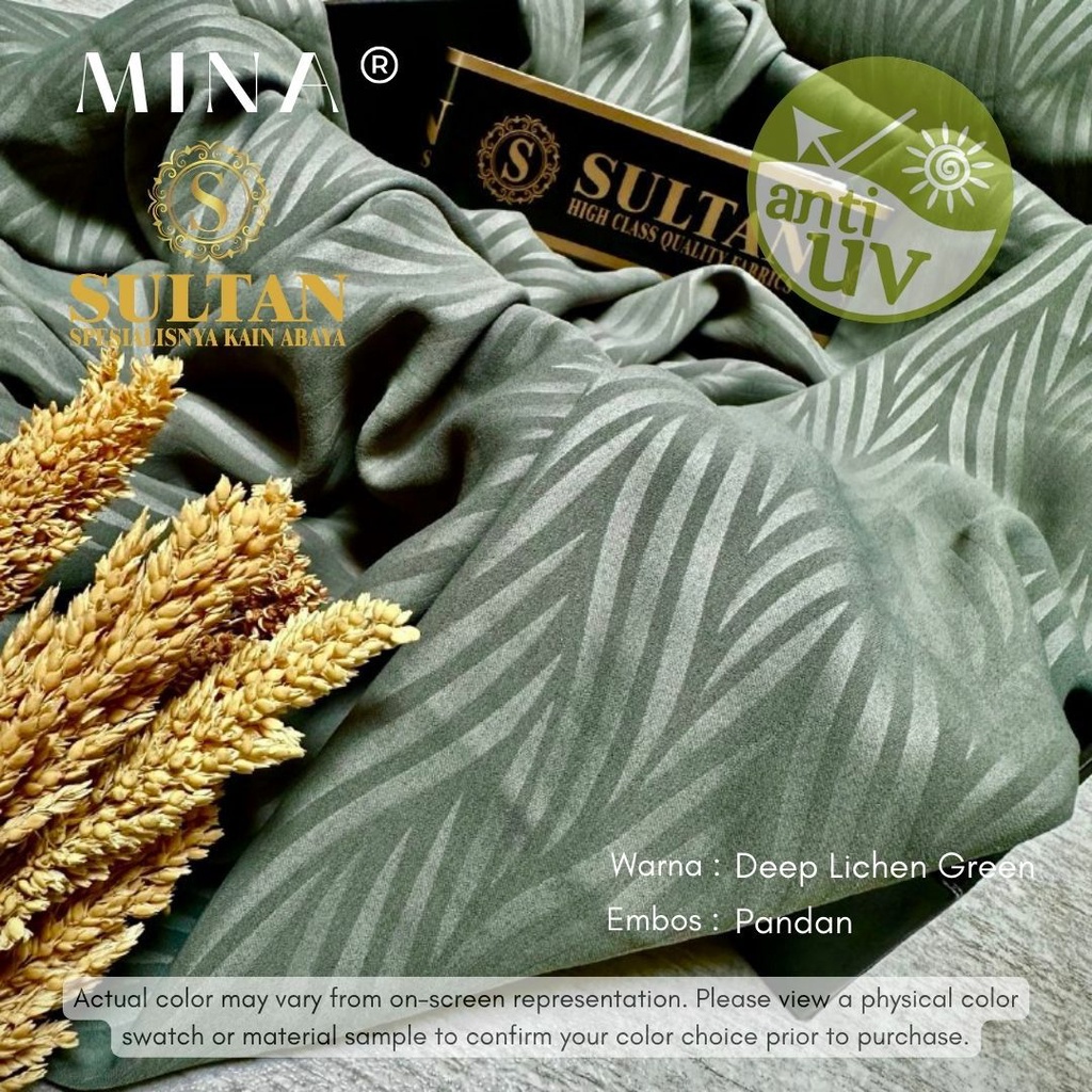 50CM EMBOS PANDAN MINA DEEP LICHEN ANTI UV KAIN ABAYA SULTAN
