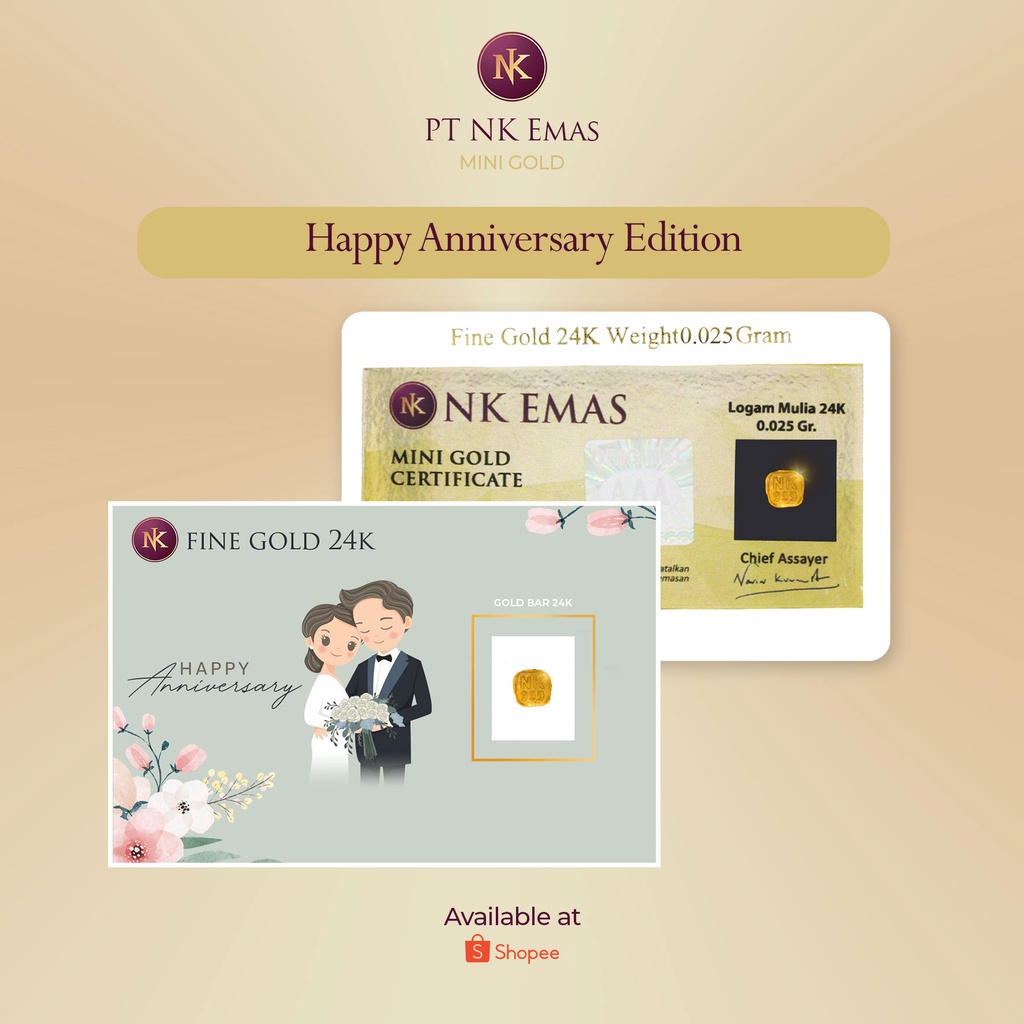 25 Pcs NK Mini Gold 0.025 Gram (Happy Anniversary Envelope Edition) B