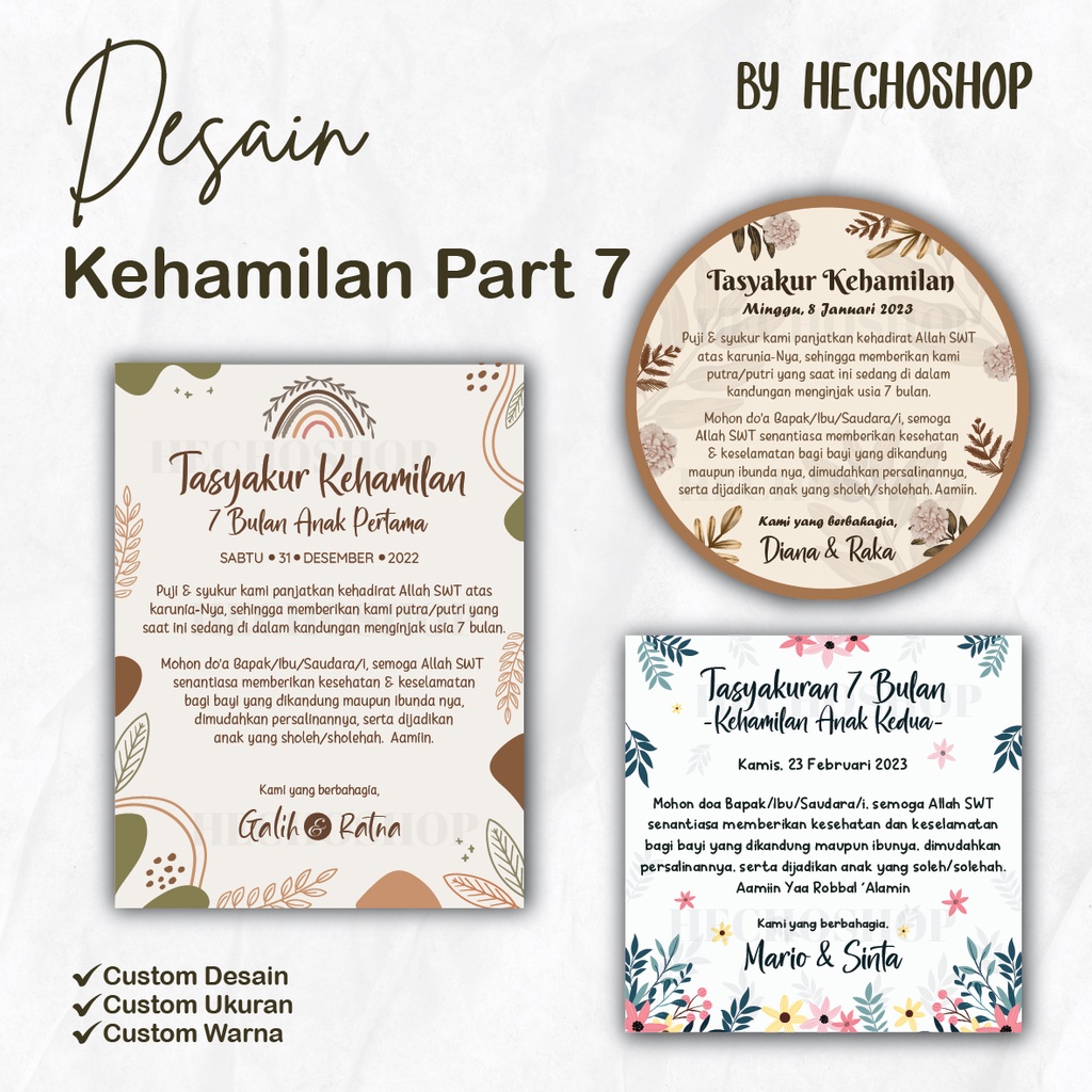 

Stiker/Kartu Tasyakuran 4/7 Bulan Kehamilan BATCH 7 [HECHOSHOP]