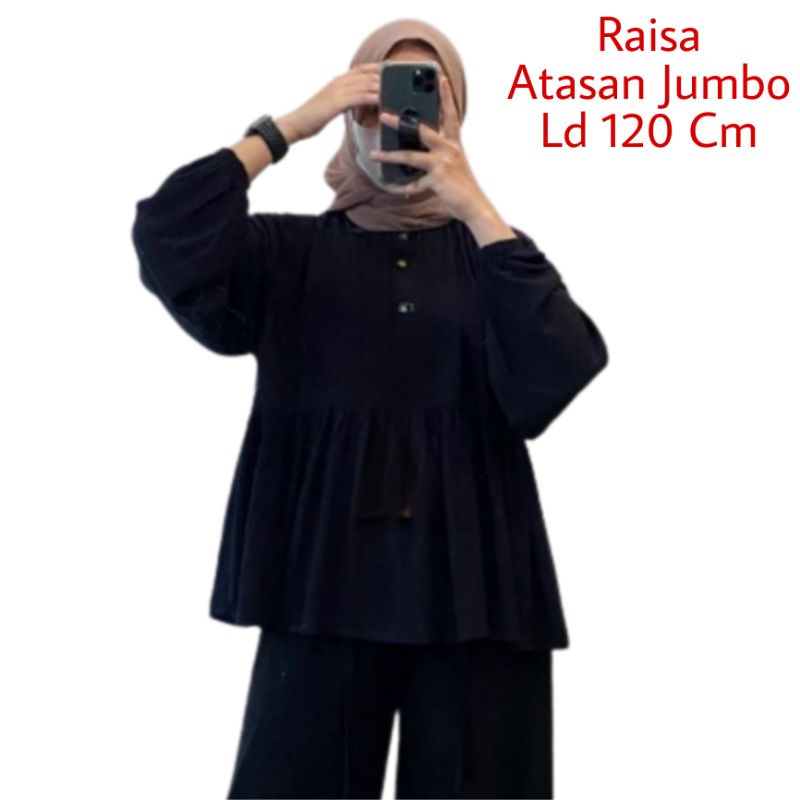 Atasan Blouse Raisa Jumbo Ld 120 cm Viral Lengan 3/4 Karet 4 Kancing Depan Hidup Bahan Moscrepe Busui dan Bumil . Atasan Baju Wanita Oversize Blus Wanita Dewasa Big Size Terbaru 2023 Kekinian