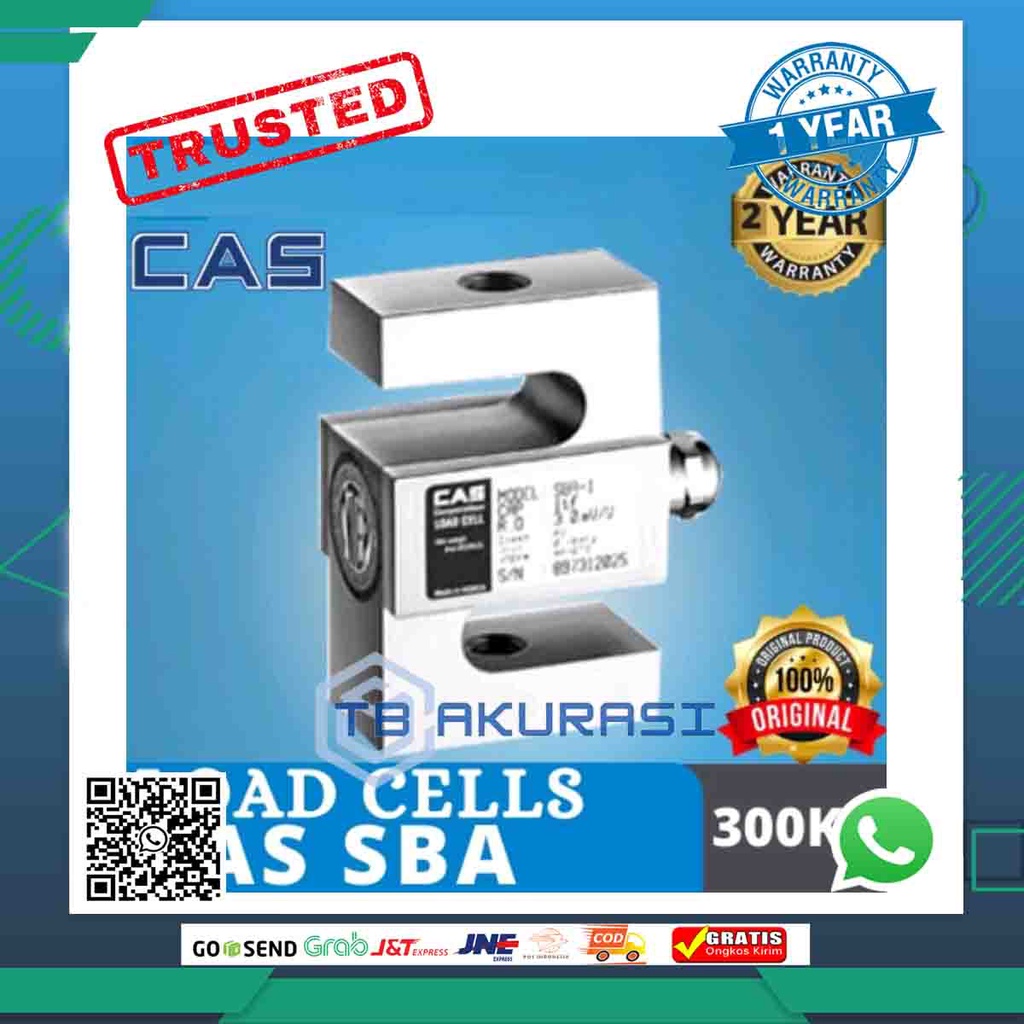 LOAD CELL TIMBANGAN DIGITAL CAS SBA 300KG/ LOAD CELL S 300KG New Original Garansi