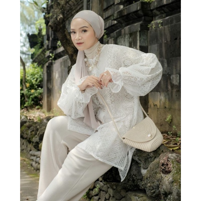 HAYYA OUTER / OUTER BRUKAT PUTIH KONDANGAN / OUTER LACE