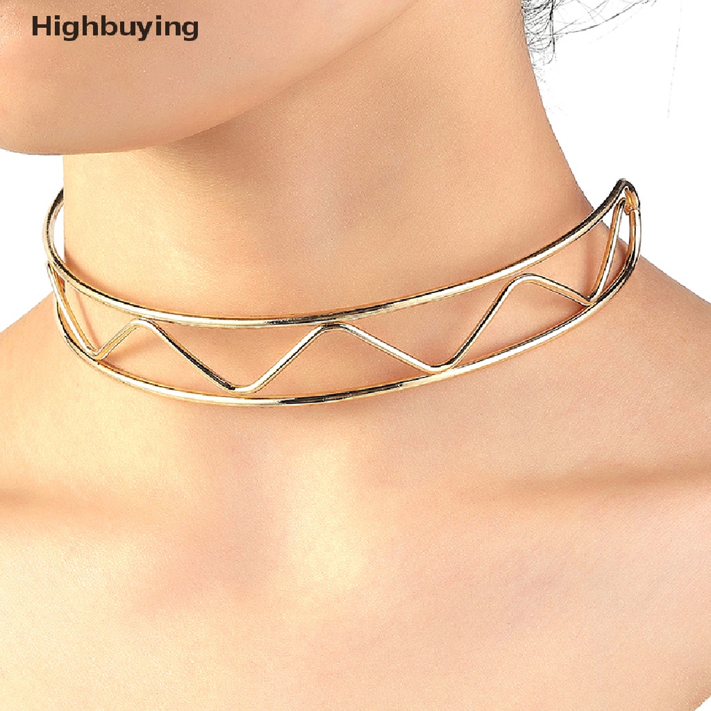 Hbid Kalung Choker Torsi Gaya Punk Sederhana Untuk Wanita Double Metal Line Chokers Dorado Kerah Perhiasan Hadiah Glory