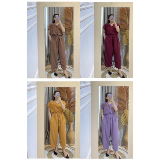 Setcel Lengan Pendek Busui Bahan Crinkle Premium