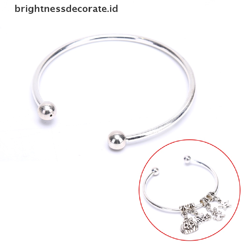 [Birth] Fashion Gelang Perak Wanita Dasar Bangle DIY Pembukaan Bare Chain Membuat Perhiasan [ID]