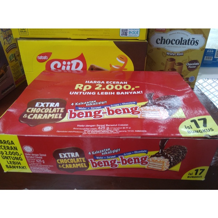 

BENG BENG BENGBENG BENG-BENG PER BOX WAFER DENGAN SEREAL BERSALUT COKLAT COKELAT CHOCOLATE & CARAMEL KARAMEL