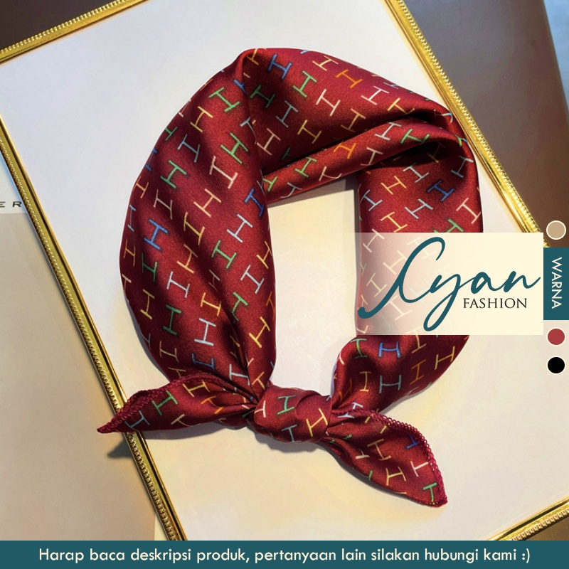 &quot;Nirae&quot; 50x50 cm Mini scarf, Scarf Leher, Scarf Tas, Bahan Silk Immitation