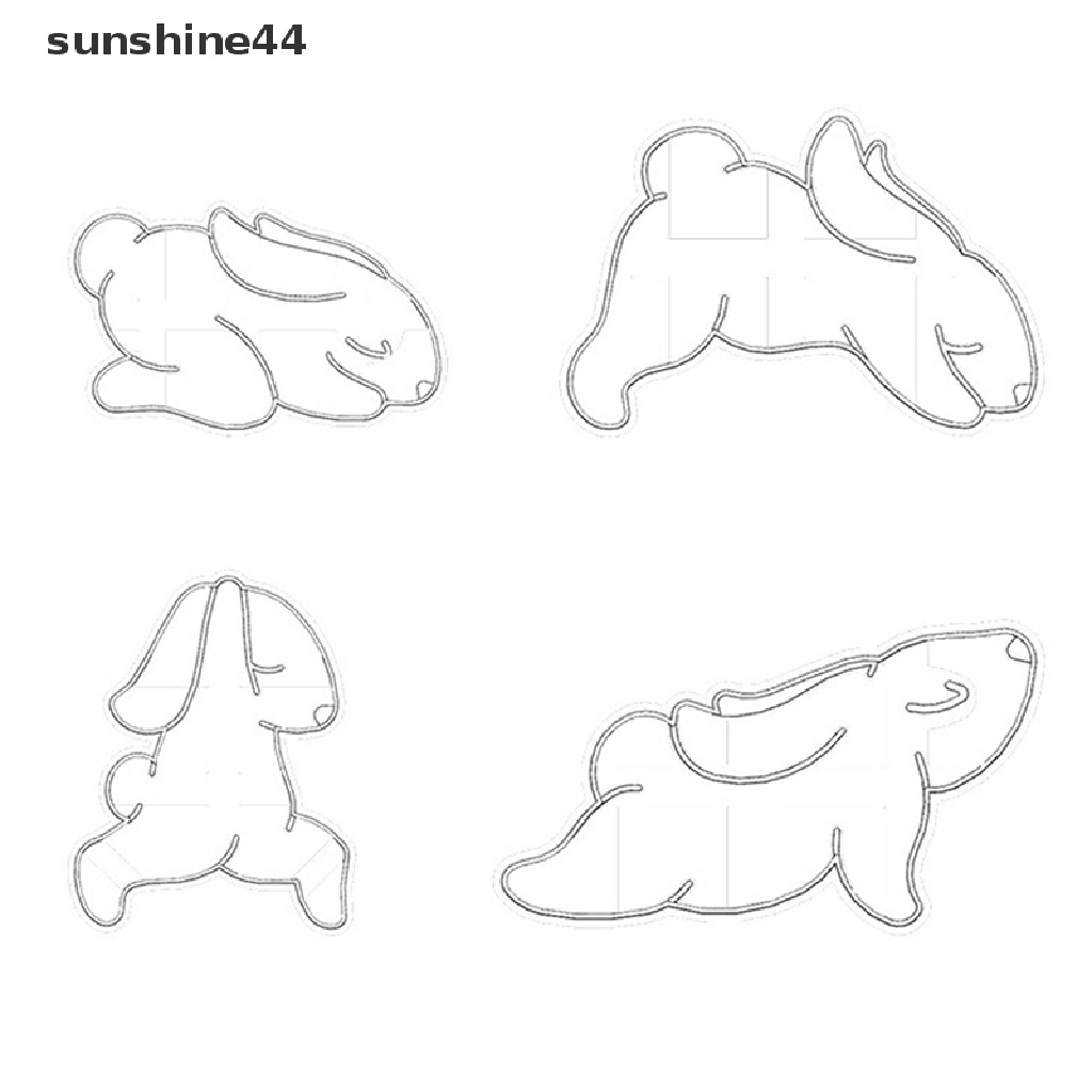 Sunshine1/4pcs Cute Bunny Cookie Cutters DIY Biskuit Cetakan Dapur Baking Aksesoris.