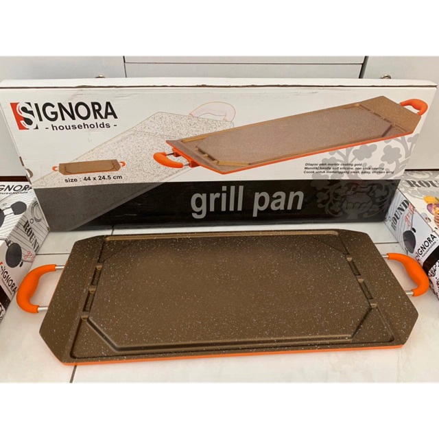 Signora New Grill Pan / Alat Panggang Anti Lengket Free Hadiah