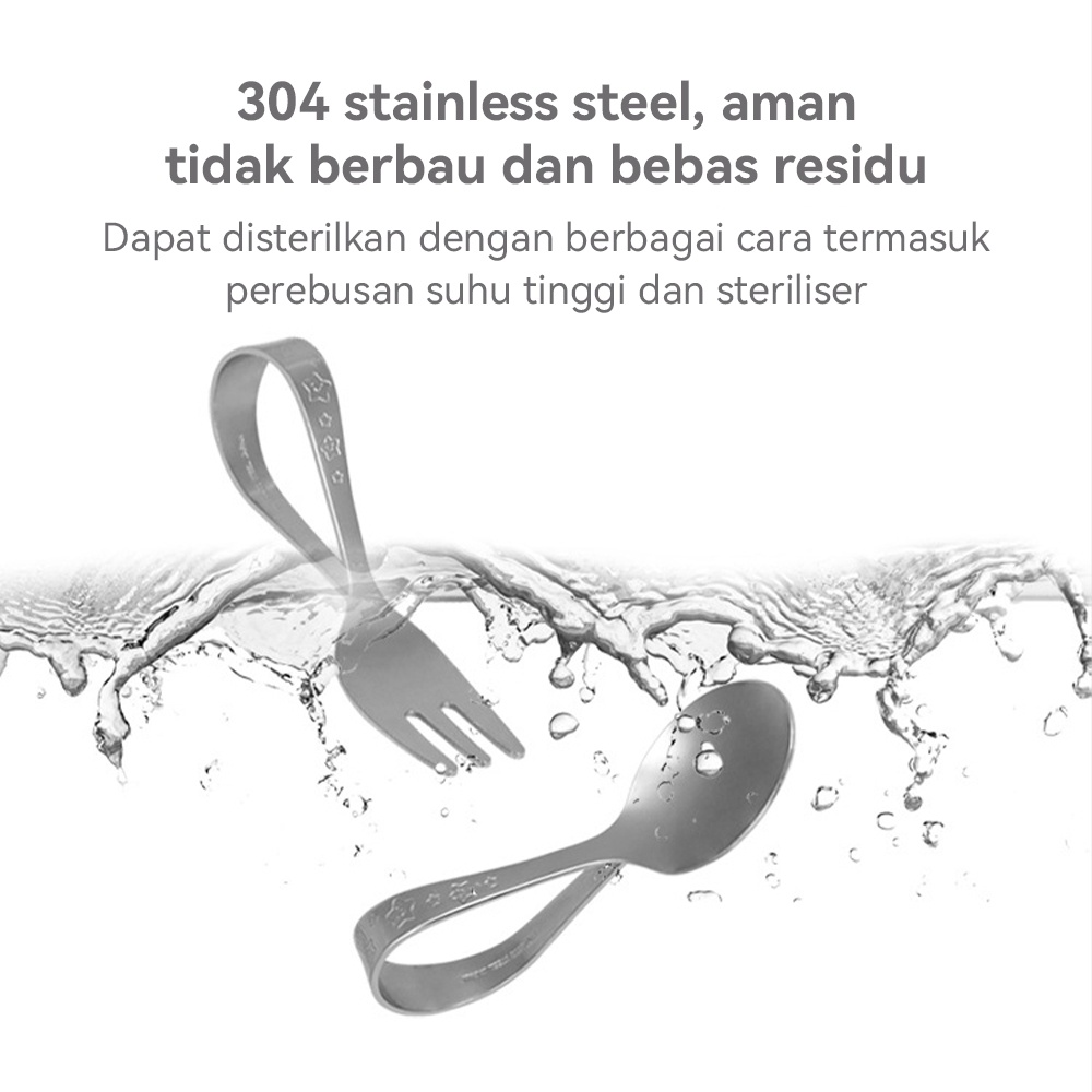 Lakhu Sendok Garpu Anak bayi Training Spoon fook stainless made in Japan