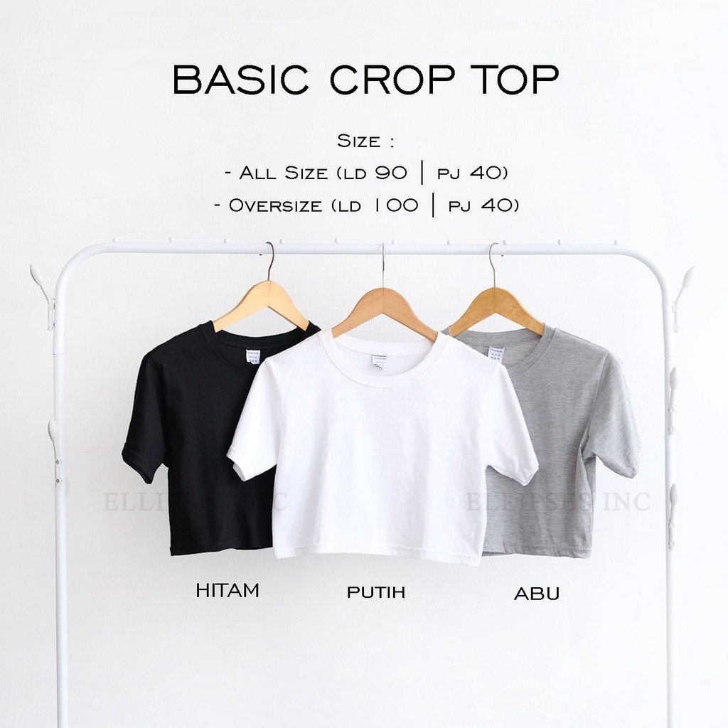 CROP TOP POLOS ONECK COTTON | BAJU KAOS PUSHOP CROP