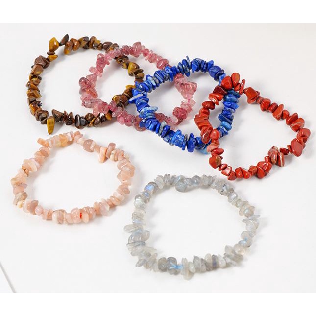 Gelang Batu Pecah Elastis Tiger Eye Batu Alam Bohemian Etnik Bracelet Ethnic Natural Stone Beads