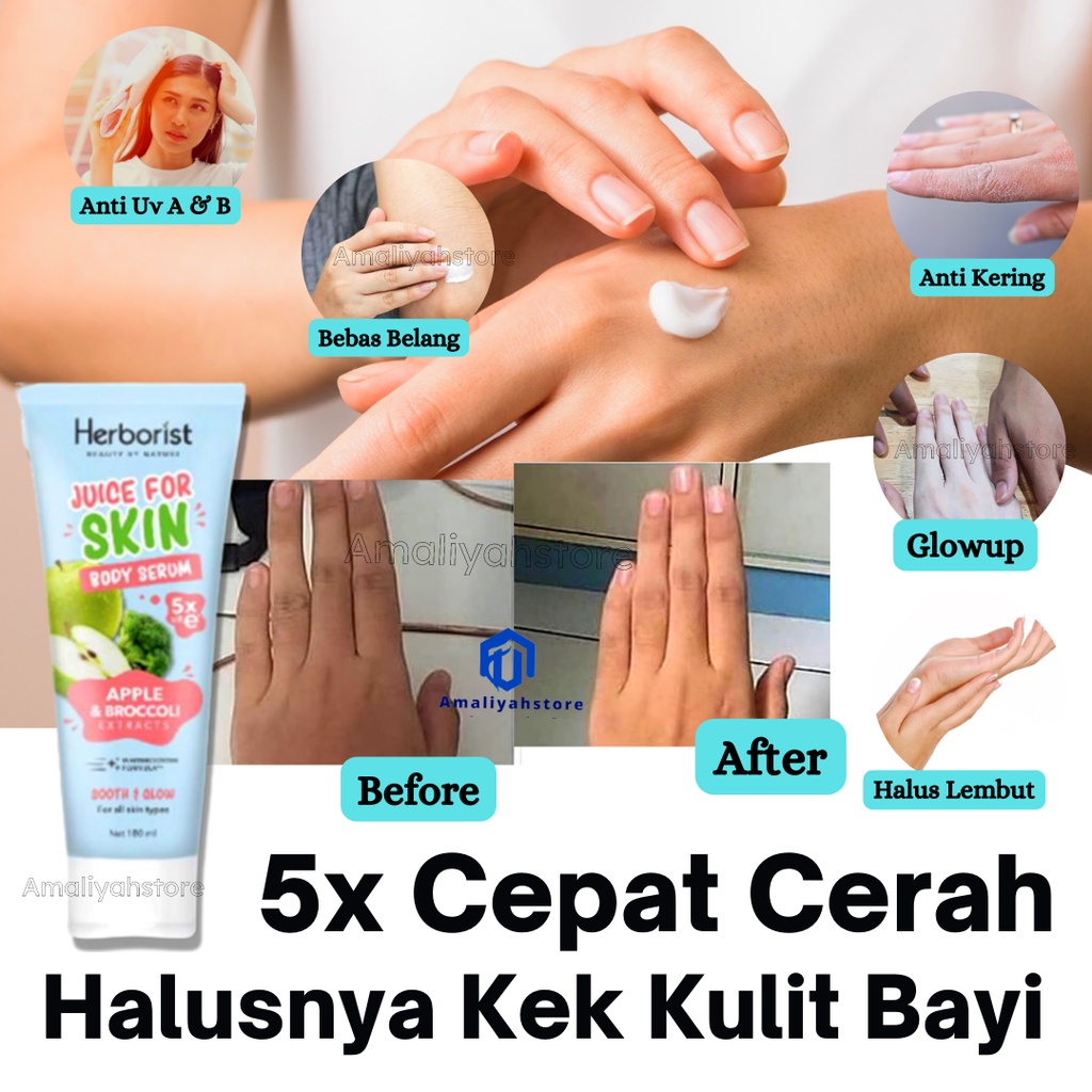 Herborist Body Skin Serum Lotion Cream Pencerah Pelembab Pemutih Kulit Pria Dan Wanita Seluruh Badan Cepat Putih Permanen