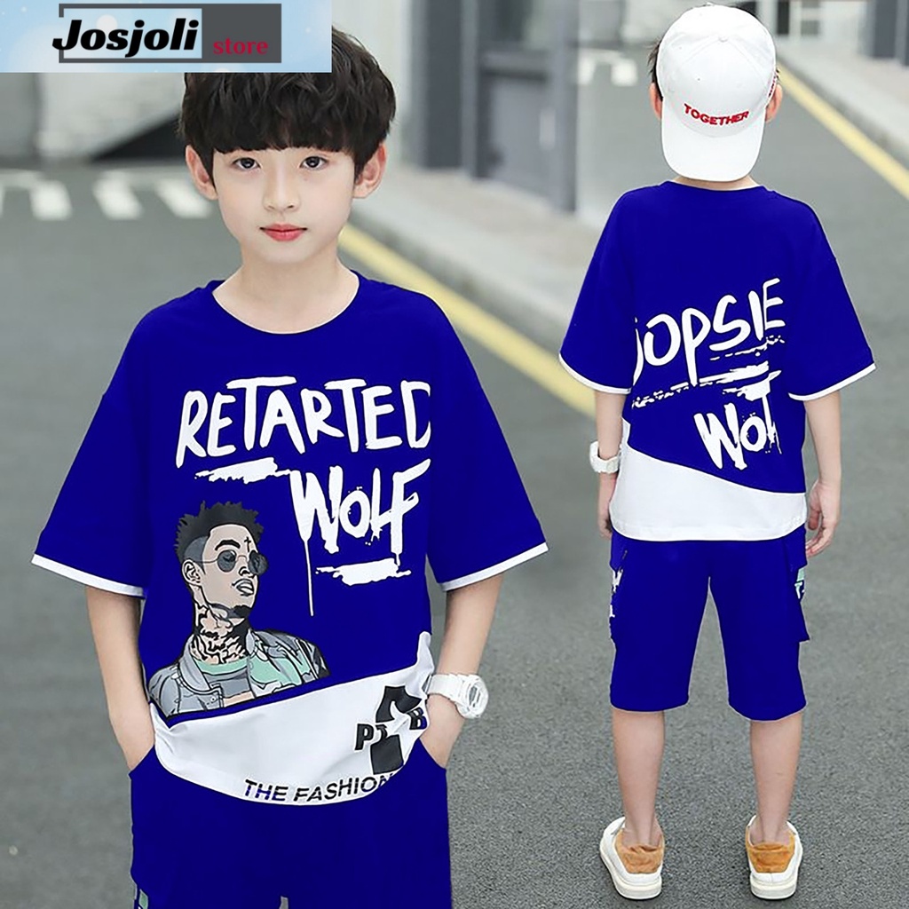 JOSJOLI_STORE/Baju Anak Opsie XS/Atasan Anak Laki-Laki Lengan Pendek/Ideal 7-11 Tahun