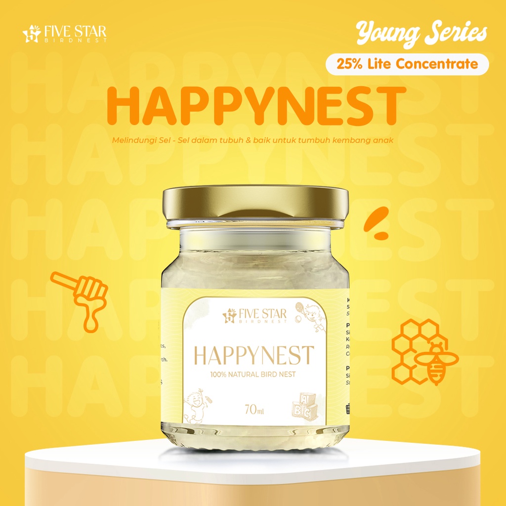 

[FIVESTAR YOUNG] Minuman Sarang Burung Walet Isi 3 atau 6 Jar | Happynest 25% Lite Concentrate Birdnest Ready to Drink